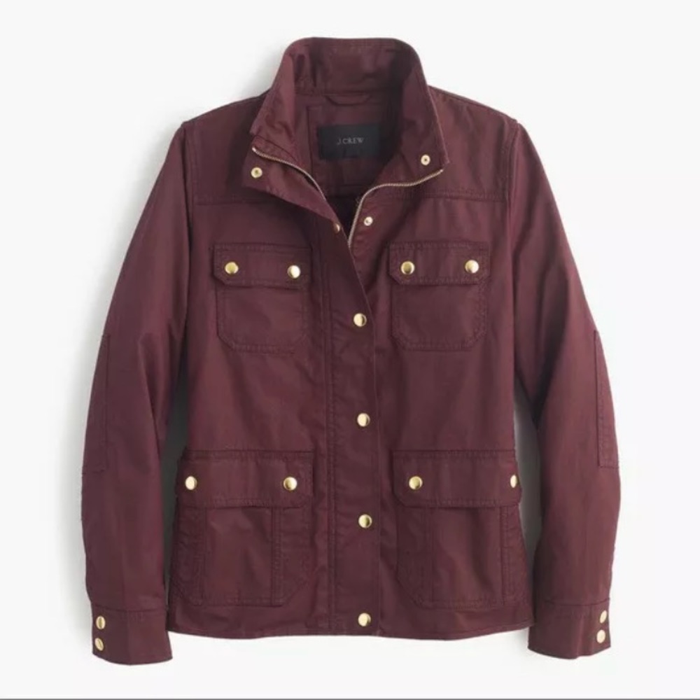 J crew downtown field jacket maroon/burgundy red Small EUC